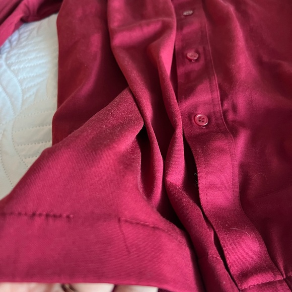 Vintage Alan Stuart Men’s Burgundy Button Down Disco Western Shirt Large - Picture 10 of 10